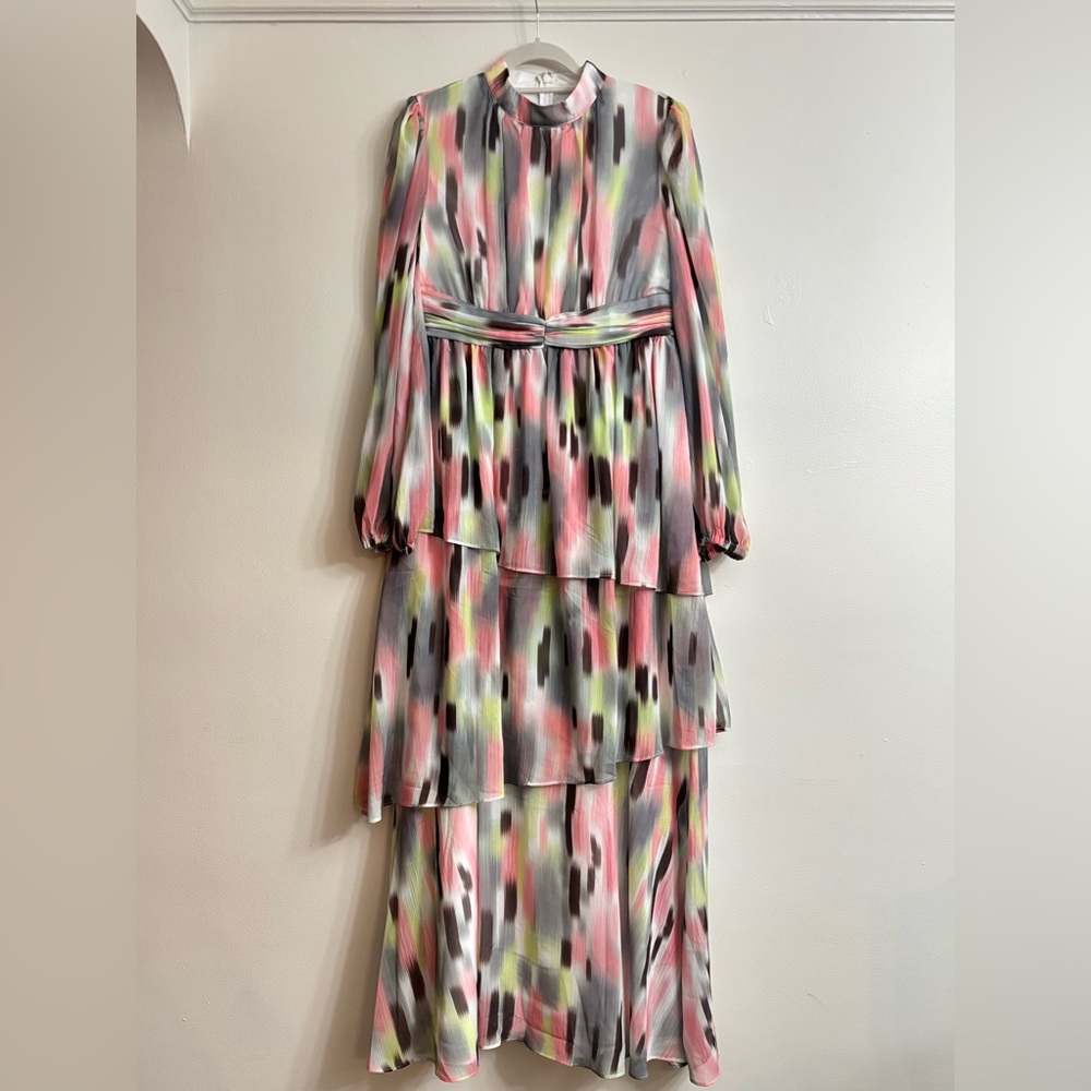 🤍 Multicolor Tiered Occassion Dress
